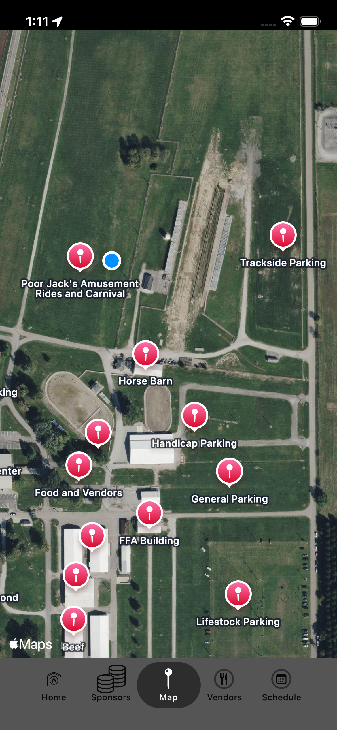 Early EventPal interactive fairgrounds map